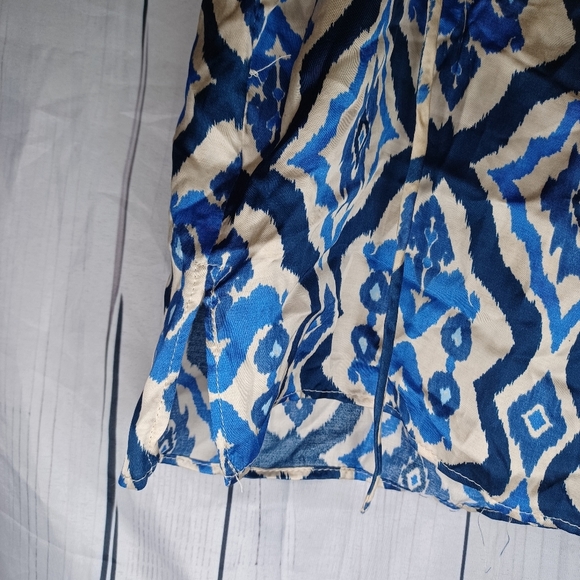 Zara The Leia Top Blue and White Patterned Women's With Tie Straps NWT - Picture 13 of 14